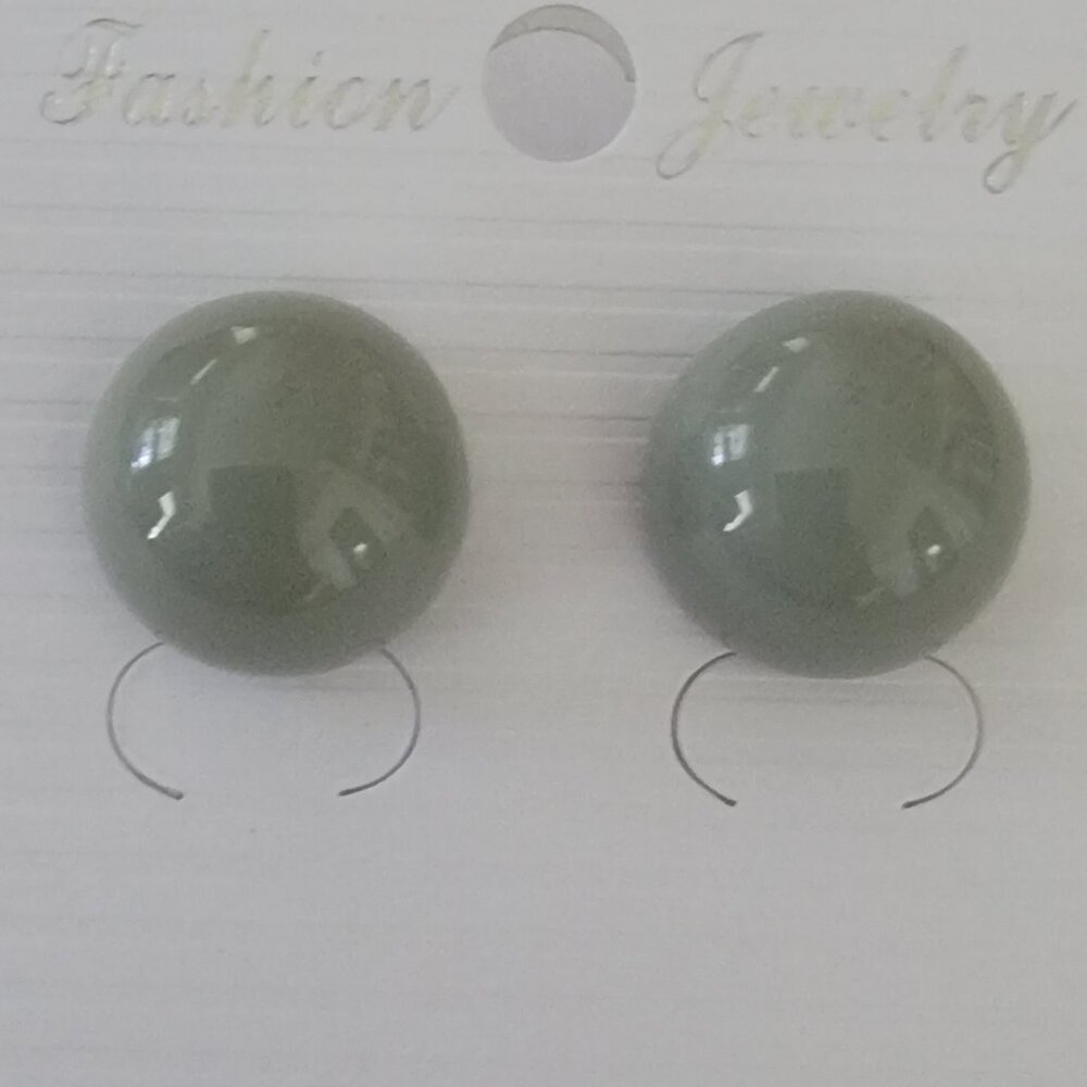 Cute Gray Button Stud Earrings